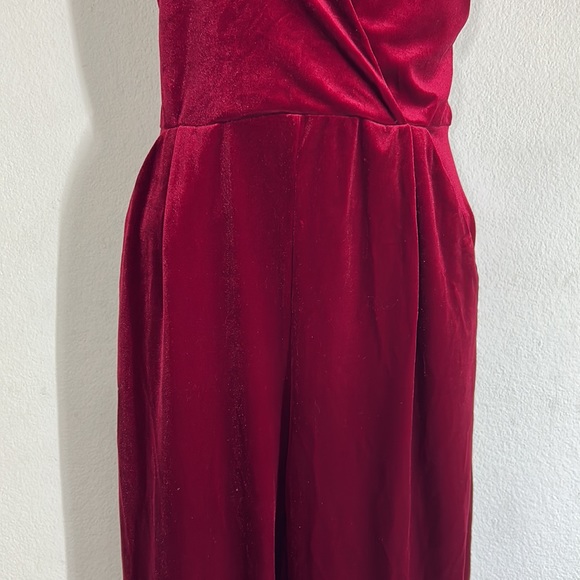 If By The Sea Red Velvet Jumpsuit Large - Picture 6 of 17